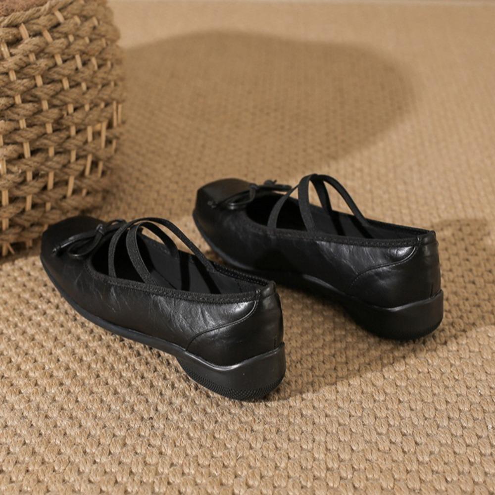 Fashion French Square Head Versatile Shallow Mouth Ballet Flats Women Spring Summer 2025 New Women's Shoes Flat Comfortable Single Shoes