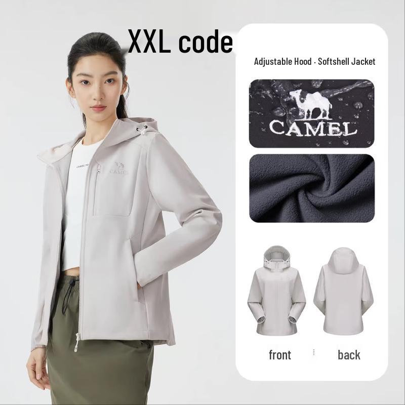 CAMEL Women's Fleece-Lined Windproof and Water-Resistant Jacket