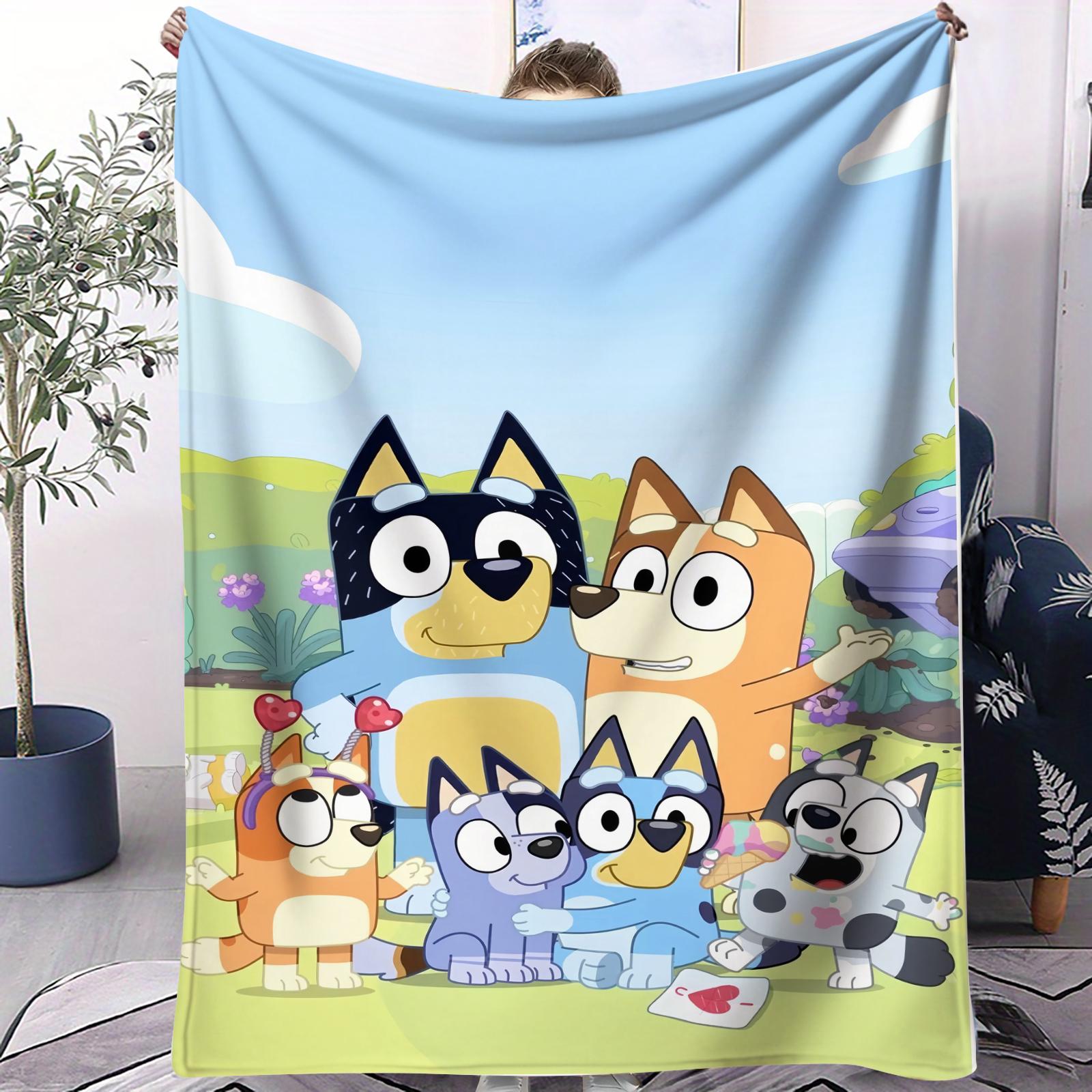 

Classic BBlueys Cartoon Dog Blanket Soft Warm Blanket For Office Leisure Camp Travel Multifunctional Universal Blanket Fan Gift 70x100cm