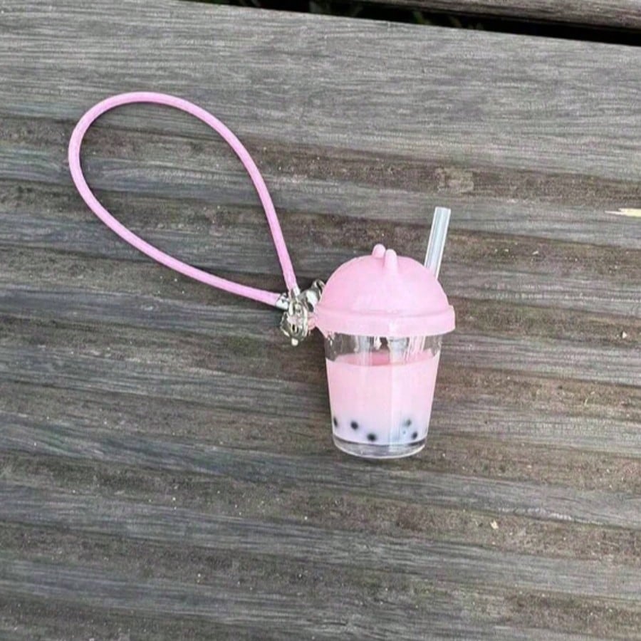 

17см Л,Б,Б Аксессуары Кукла Маленькие Аксессуары Жемчужный Стакан для Молочного Чая Стакан с Соломинкой с Кошачьими Ушками, Брелок-Подвеска из Кремового Клея, Ювелирные Аксессуары Pink