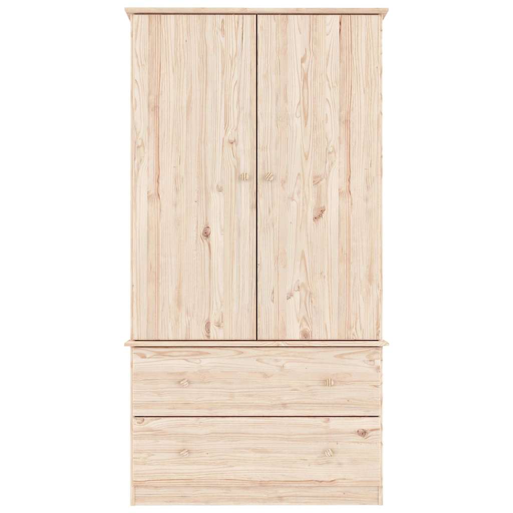 ALTA Kleiderschrank 90 x 55 x 170 cm Massivholz Kiefer