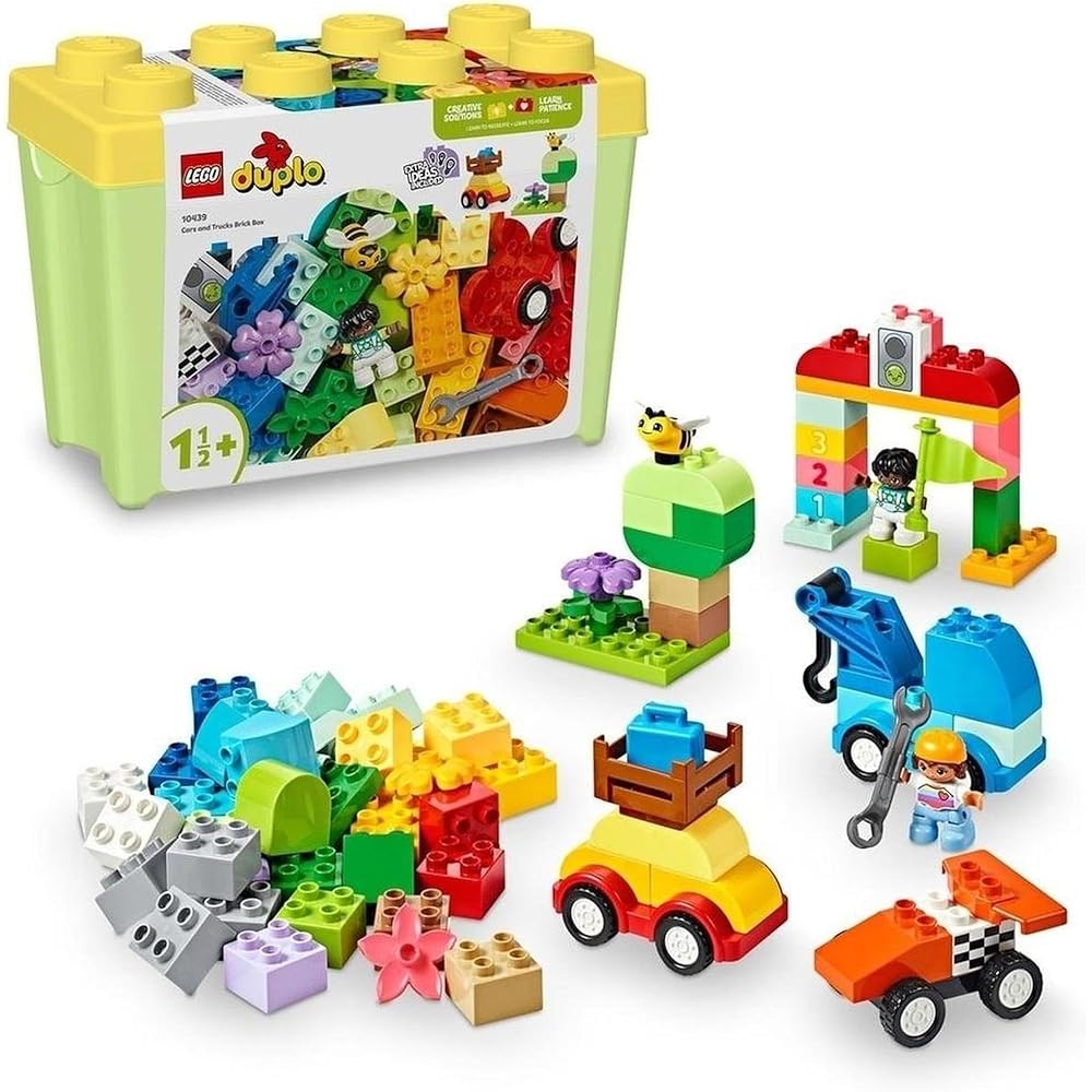 LEGO DUPLO Deluxe Container with Car and Truck Toy for Toddlers Ages 1-3 Building Blocks