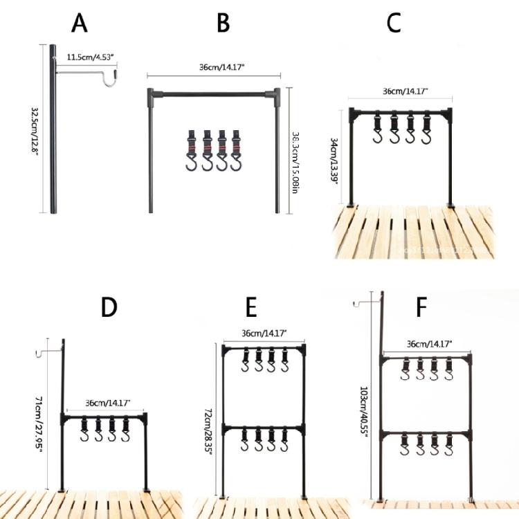 Multi-function Camping Cookware Stand Hanging Organizer with Hooks for Camping