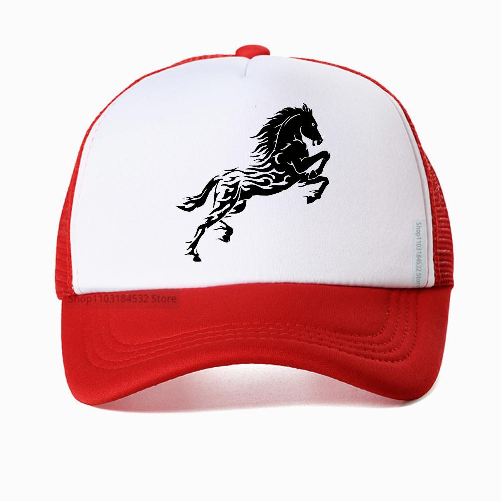 Handsome Horse Unisex Baseball Net Cap Spring Summer Outdoor Adjustable Breathable Sunscreen Hat