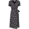 French Style Floral Print Waist-Tie Midi Dress