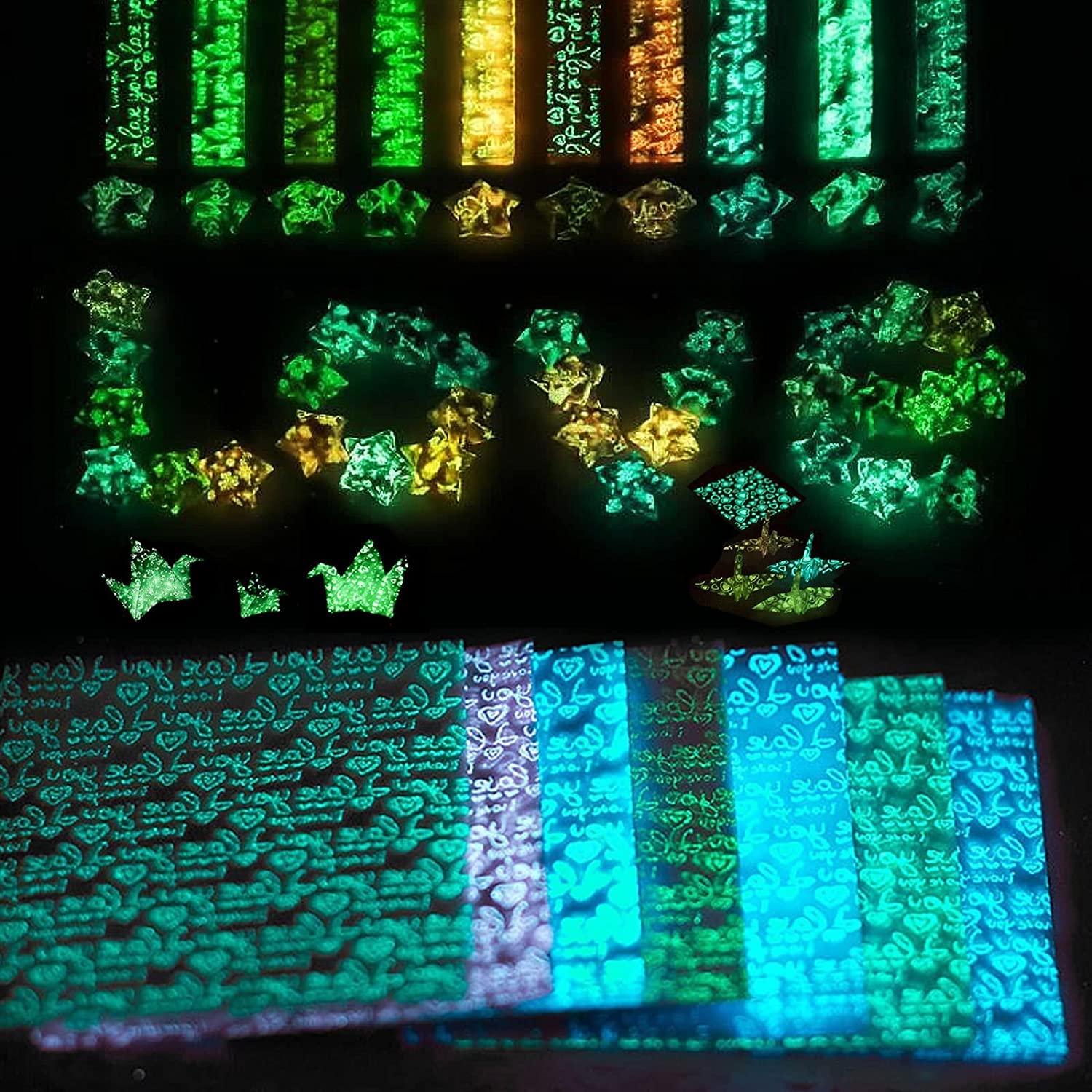 

CMD Fluorescent Origami 17 280 for Thousand Folding DIY Birthday Party Paper Craft Colorful 7 70 Sheets Star Folding Paper 10 210 Paper, Colors,