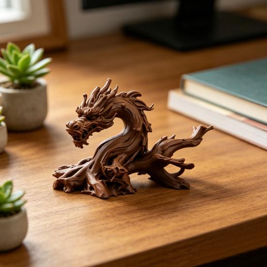 3D Printed Chinese Dragon Ornament, Dragon Fish Tank Decoration, Desktop Dragon Sculpture, Creative Dragon Figurine for Aquarium And Home Decor