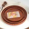 Sundries Organizer Round Wood Serving Tray Simple Handmade Storage Tray Natural Decorative Tray Home Decor