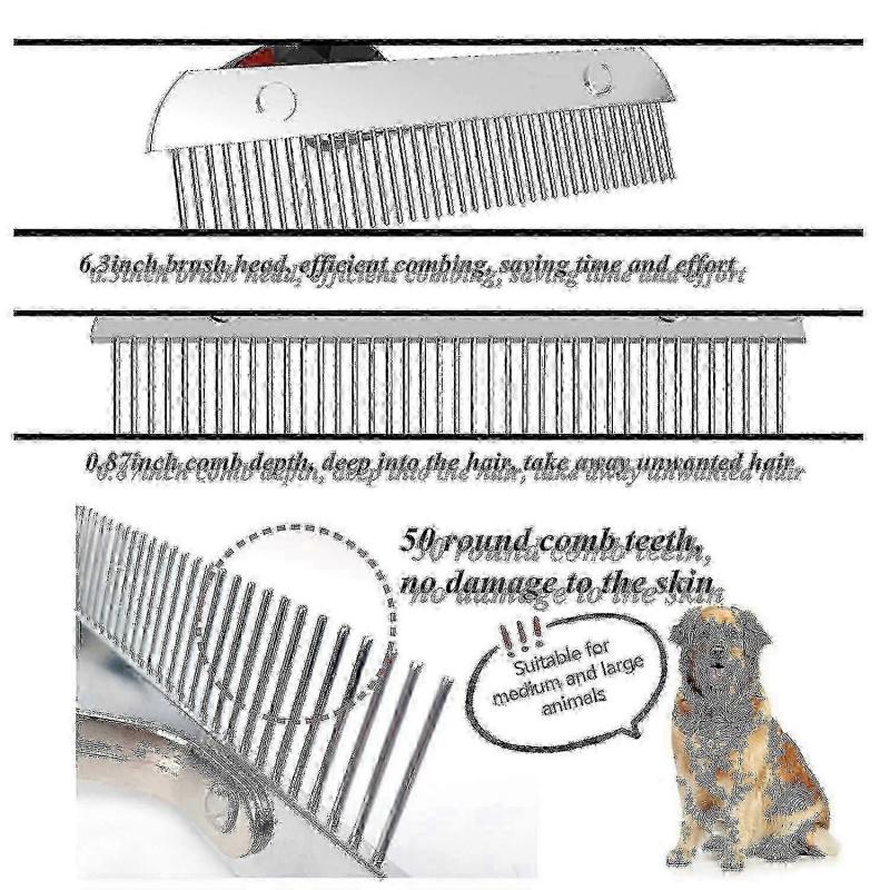 2023 - Dog Brush For Grooming Large Dogs, Long Hair Dog Rake Pet Comb Pet Grooming Brush With Non-slip Hand