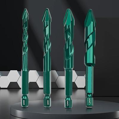 High Strength Oblique Head Eccentric Drill Bit Concrete Drill Bit Set 6/8/10/12mm for Glass Tile Ceramic