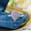 High sense super flash water drop zircon ring women, fashion ins tide Internet celebrity light luxury jewelry Valentine's Day gift