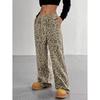 Heißer Verkauf Baggy Straight Leg Jeans für Damen Mädchen High Waist Leopard Print Denim Hose Damen Retro Mode Freizeithose