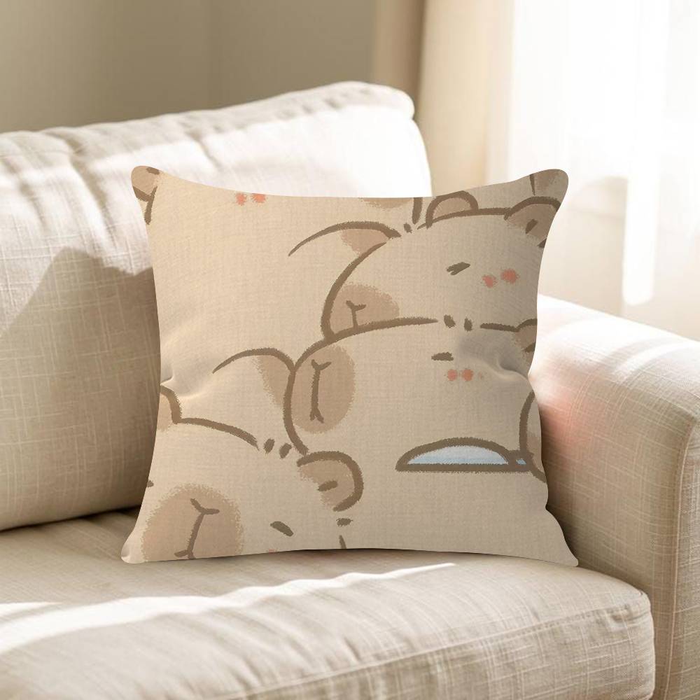 Cute Capybara Cushion Cover Pillowcase Upholstery Sofa Throw Pillow Home Decor Pillowcas