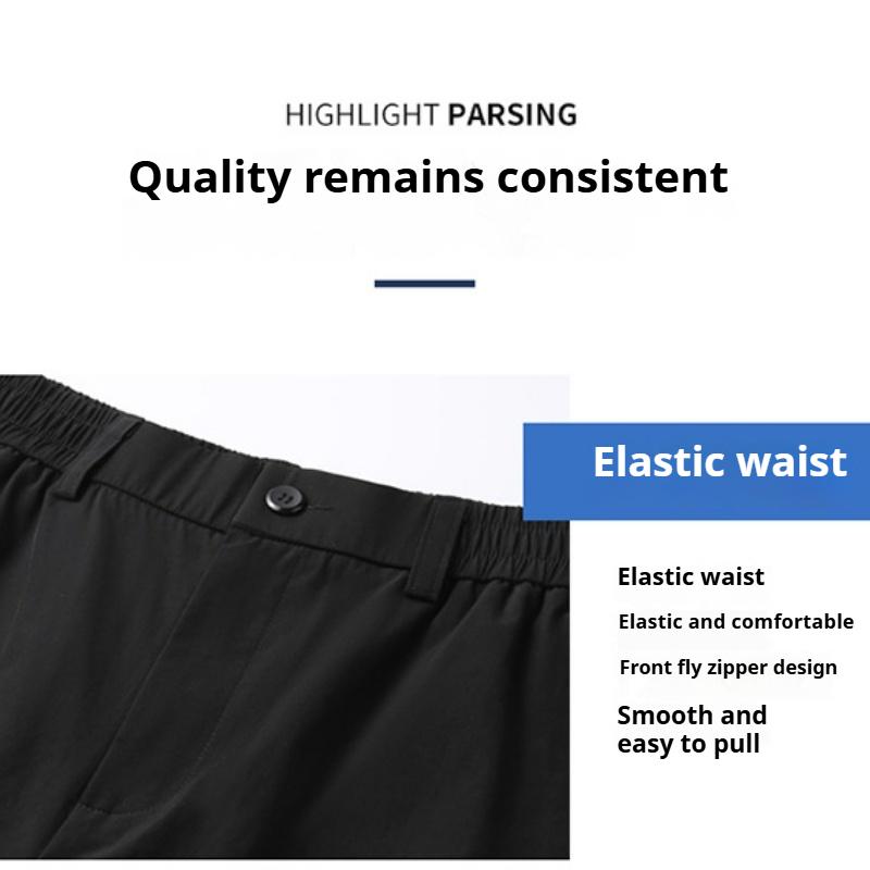 Summer New Cropped Pants Men's Large Size Loose Ice Silk Quick-drying Shorts Sports Beach Pants Mid-length Pants Breathable Pants
