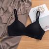 Ice silk light and thin seamless underwear for women, latex pad without steel ring gathers simple solid color breathable bra cover