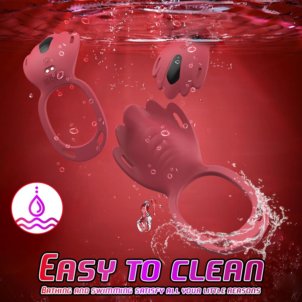 Remote Control Vibrating Penis Ring Clitoral Stimulator Wearable Panty Vibrator Female Sex Toy for Women Men Sexual Pleasure