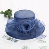 Summer Sun Protection Bucket Hat Organza Flower Sun Hat Foldable Big Brim Beach Hat Mesh Hat