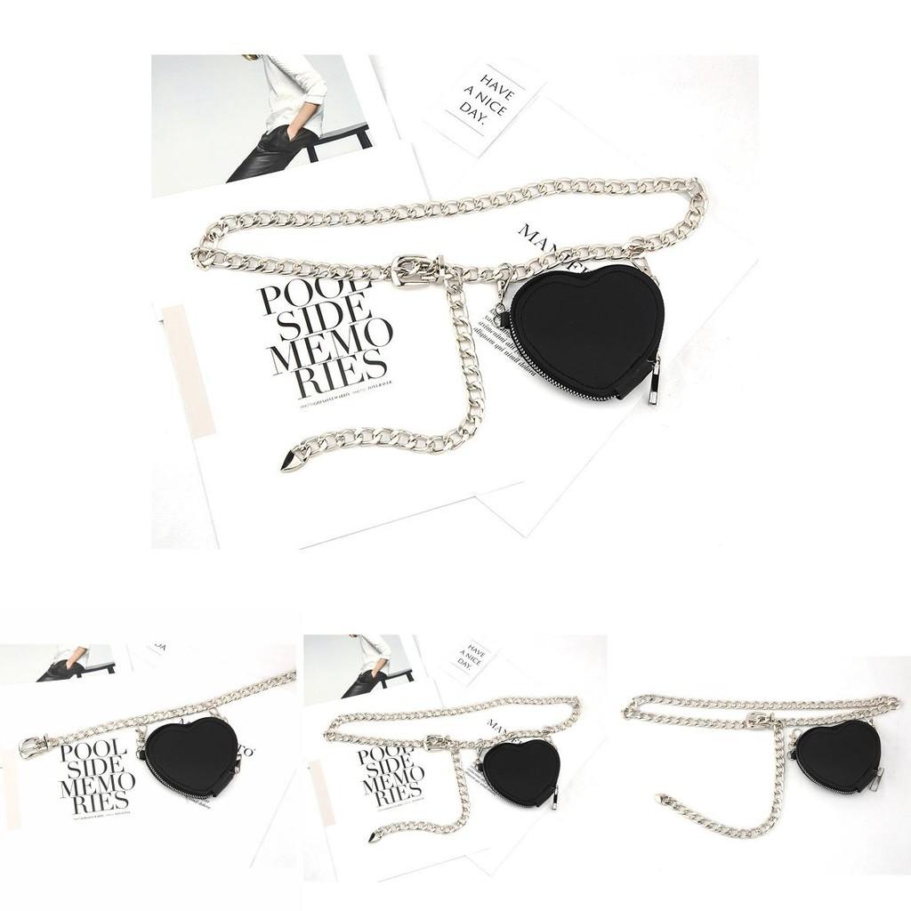 Fashion Metal Women Waist Chain With Detachable Heart Shaped Bag Pendant For Women Casual Use