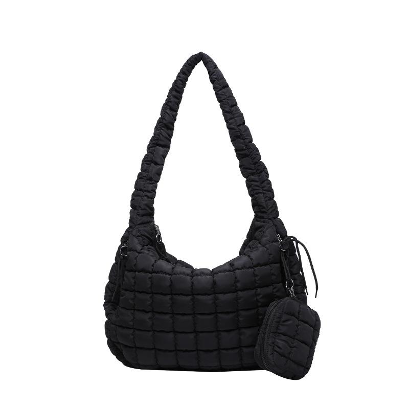 

Best-selling Pleated Cloud-shaped Bag, Fashionable Hand-held Dumpling Bag for Women 47*17*42 чёрный