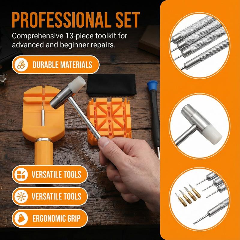 Watch Repair and Adjustment Tool Set for Band Shortening and Replacement