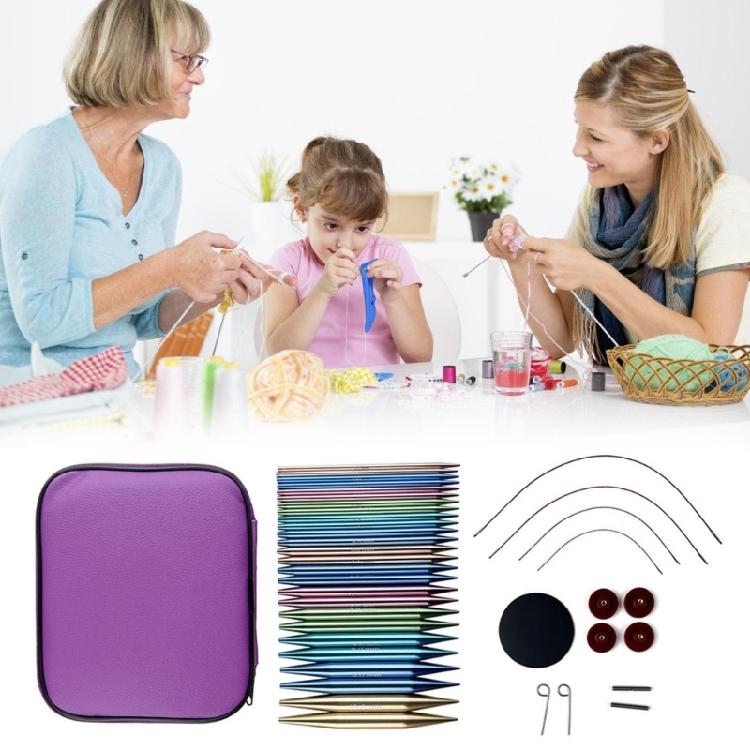 13Pairs Interchangeable Circular Knitting Needle Set with Knitting Accessories for Knitting Sweater Sock Scarf Bag Hat