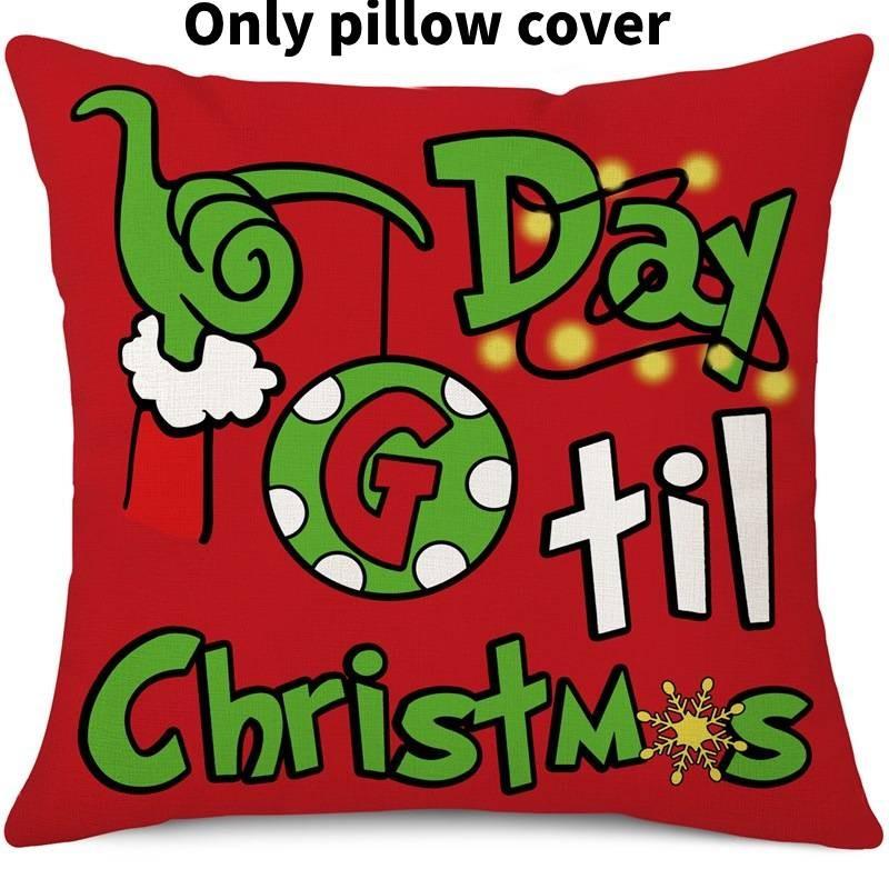 Cozy Green And Red Grinch Christmas Pillow Cover For Stylish Home Dcor 45x45cm