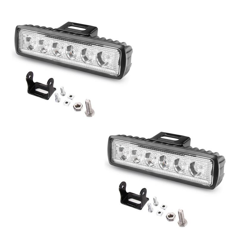 

2 шт. 12 В 18 Вт однорядный светодиодный рабочий фонарь 6 светодиодов светодиодная лампа бар автомобиль внедорожный трактор прожектор точечный светильник сборка для вождения внедорожника ATV