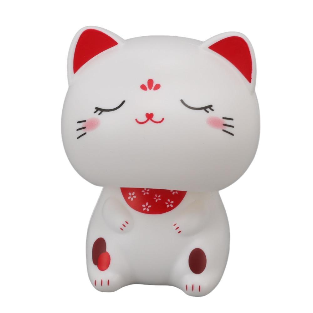 2.36*2.17*2.68 in Lucky Cat Figurine Plastic Traditional Fortune Cat Office Desk