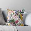 Vintage Botanical Flowers: Retro Cottagecore Floral Illustration Art Throw Cushions & Pillows Without Core