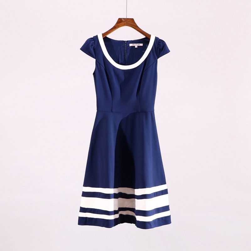 

Доступная роскошь 6 N415 Скидка Модное платье с коротким рукавом Navy M staining