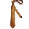 Fashion Men's Necktie Ring Set Light Brown Floral Silk Tie Handkerchief Cufflinks for Party Business