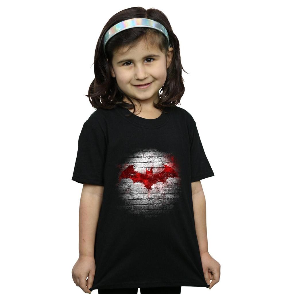 DC Comics Girls Batman Logo Wall Cotton T-Shirt