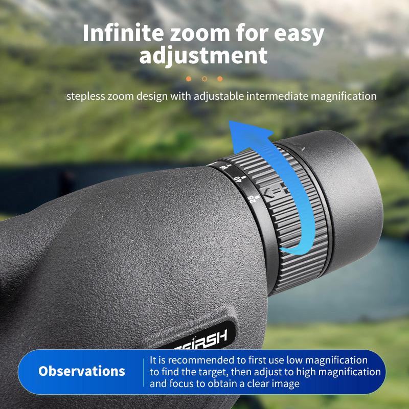 Transparent monokulärt teleskop, monokulärt teleskop med variabel förstoring, lämpligt för utomhuscamping, jakt, fågelskådning