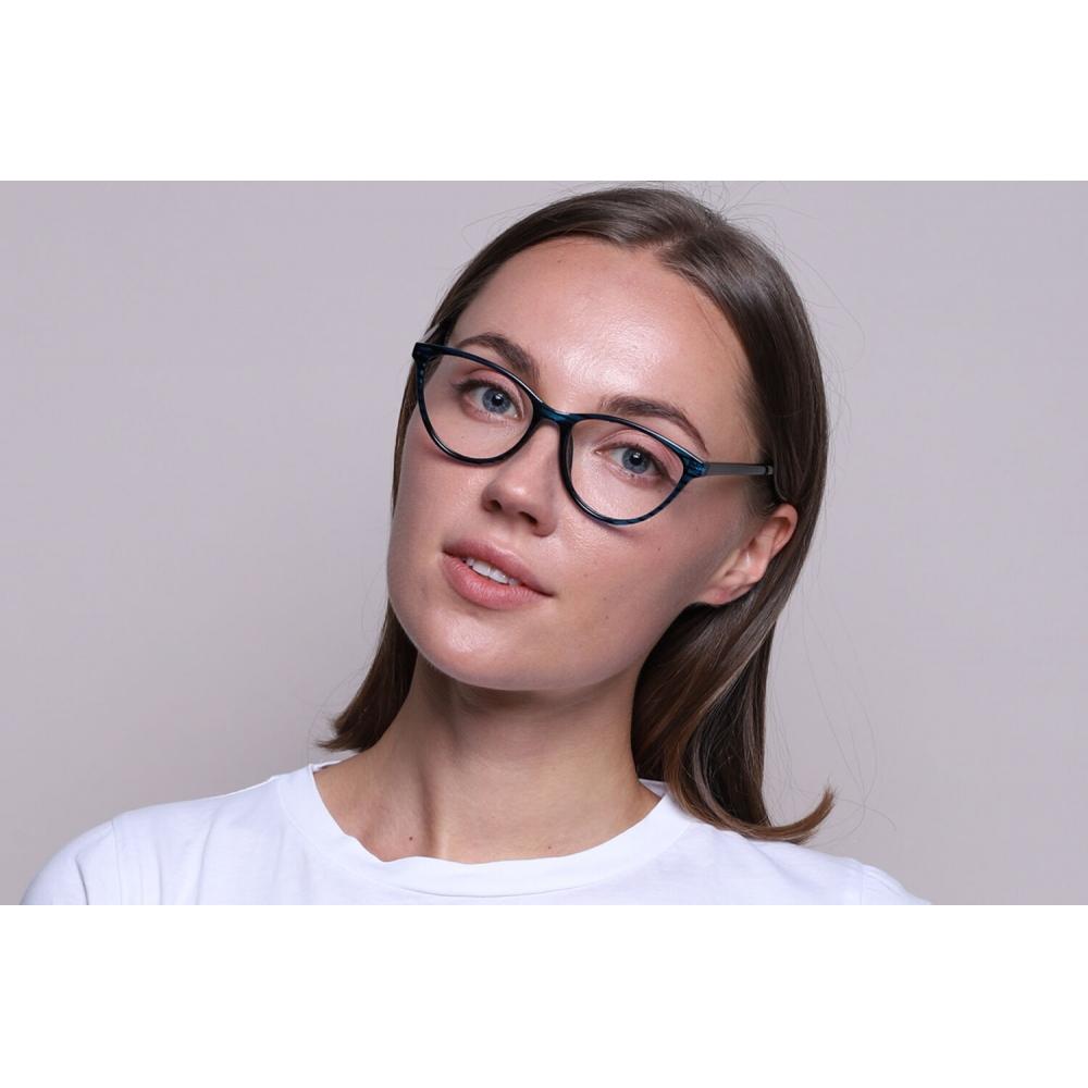 Full Rim Cat Eye Transparent Stripped Blue Smartbuy Collection Lilly Cp127b Fashion Women Eyeglasses