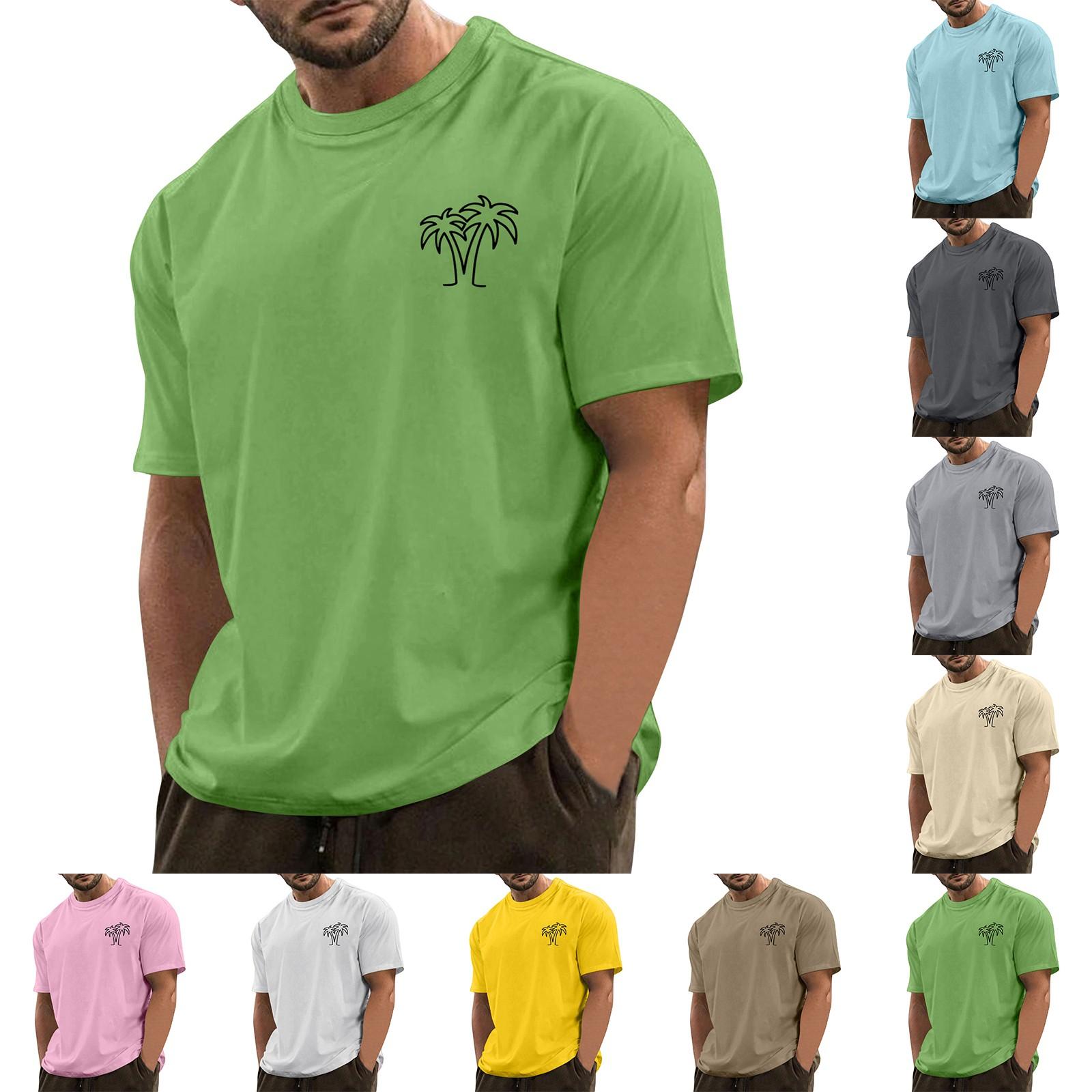 

Мужская модная повседневная футболка с круглым вырезом и короткими рукавами с гавайским принтом XXXL