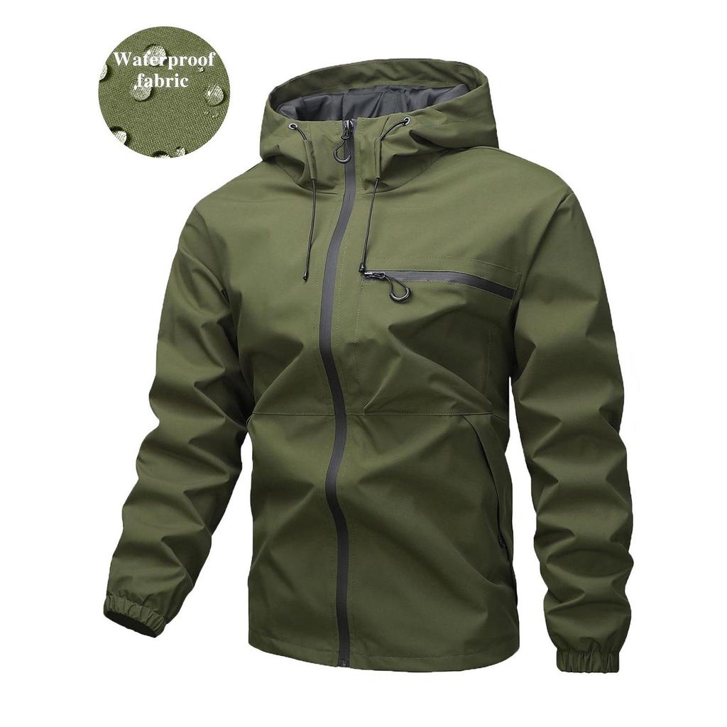 Chaqueta de trabajo con capucha y cortavientos para hombre - Tendencia informal para exteriores primavera/otoño