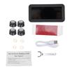 Tire Pressure Monitor with 4 External Sensors, LCD Display, Solar and Type C Charging, Auto On Off, Temperature and Low