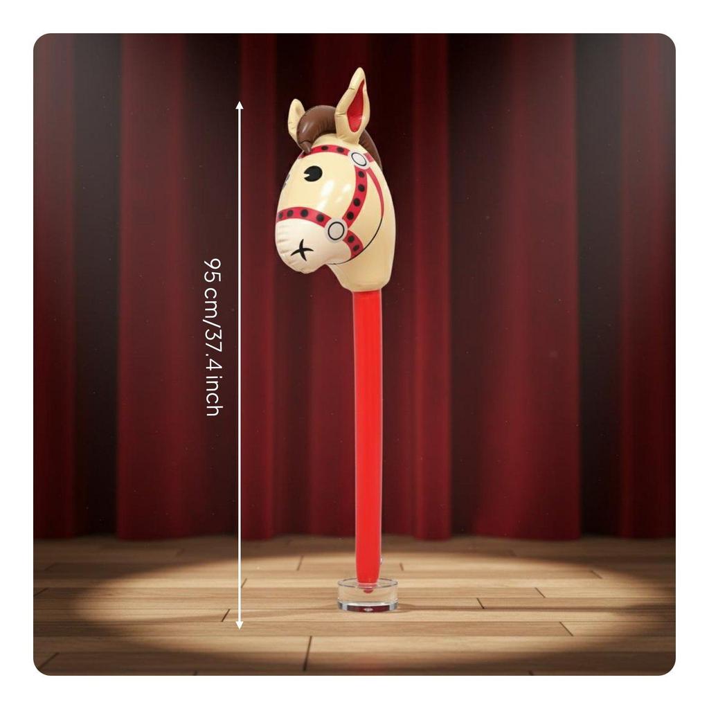 Inflatable Horse Head Toy Cartoon Design Interactive Party Prop for Kids, Young