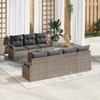 8 Piece Grey Garden Sofa Set with Cushions