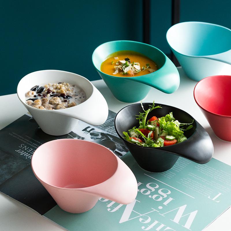 Personalized Ceramic Soup & Salad Bowl with Handle for Home & Restaurant