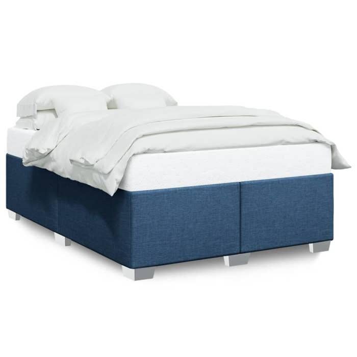 VidaXL Cadre de lit Bleu 140 x 200 cm Tissu, sommier, cadre de lit plateforme, cadre de lit rembourré, meuble de chambre à 3284484