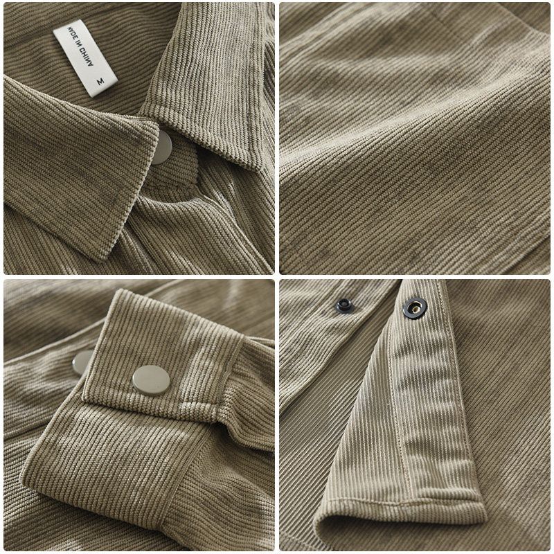 Spring and Autumn New Japanese Style Corduroy Long Sleeve Shirt Men's Loose Casual Hong Kong Version Thickened Shirt Jacket