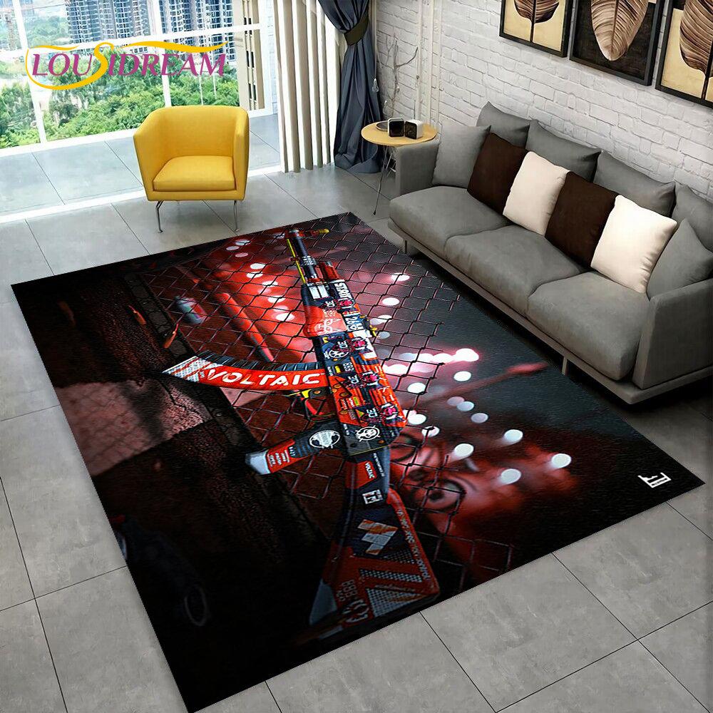 CS,USP,AK,M4,AWP,Rifle Pistol Cartridge Gun Area Rug,Carpet for Home Living Room Bedroom Sofa Doormat Decor,Non-slip Floor Mat