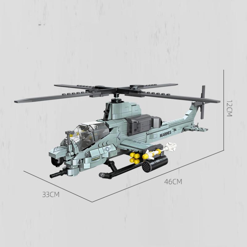 Helicopter Building Block Set, Diy Assembly Model, Doors Can Be Opened, Wings Can Be Rotated, Christmas, Halloween, And Birthday Surprise Gifts