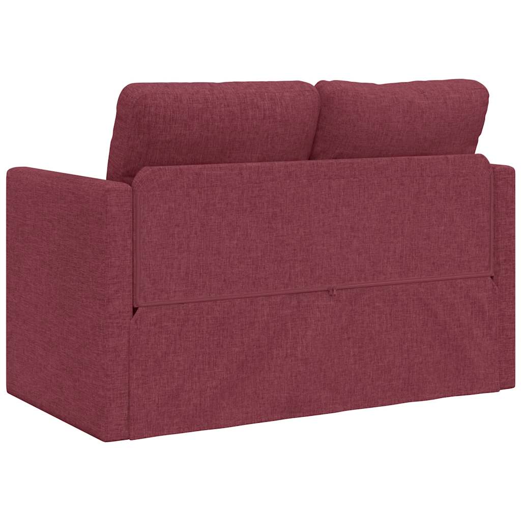 Floor Sofa with Sleeping Function Burgundy 112x174x55 Cm Fabric