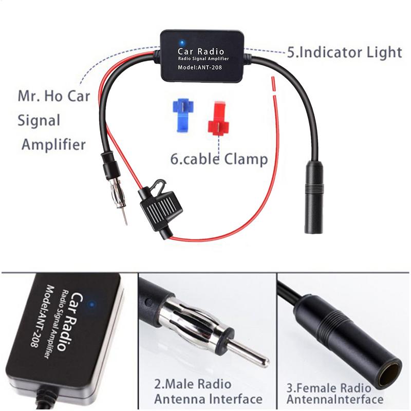 12V Car Antenna Signal Amplifier Set Car Antenna Booster Car FM AM Radio Signal Amplifier for ANT208 Auto Electronic Accessories