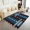 Racing Sports Car Rug, Checkered Flag Yellow Splash Print, Non-Slip Washable Soft Mat for Living Room Sofa Dining Room Indoor