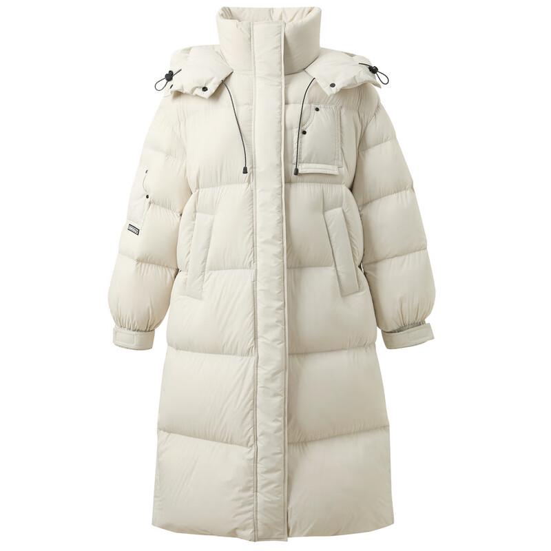 Sancai Women's 90% Duck Down Hooded Long Puffer Jacket