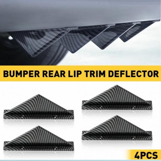 Carbon Car Fiber Rear Diffuser Bumper Fin Shark Curved Spoiler Lip Splitter Wing