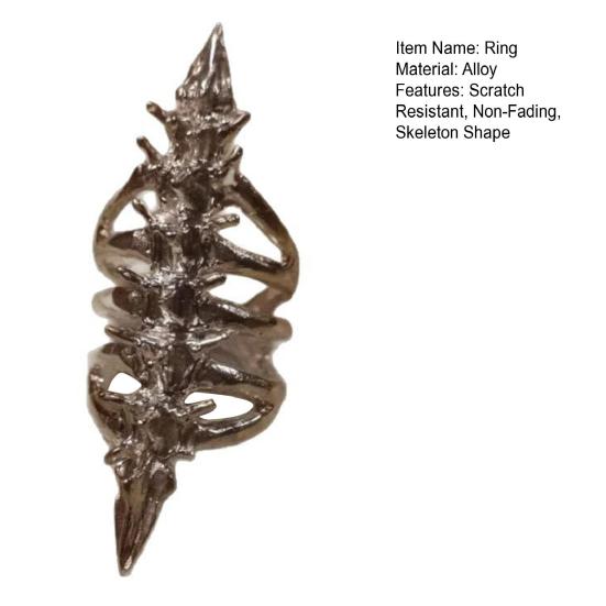 Finger Ring British Gothic-Style Skeleton Shape Finger Band Scratch Resistant Retro Ring Jewelry Gift